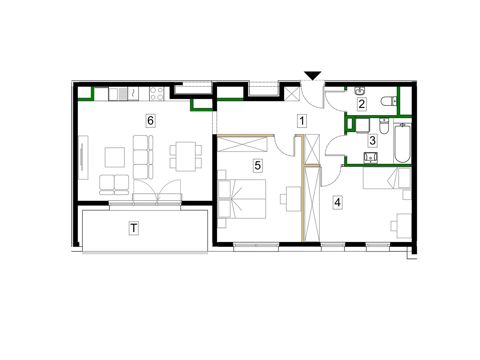 Plan 3 pok. 72m²