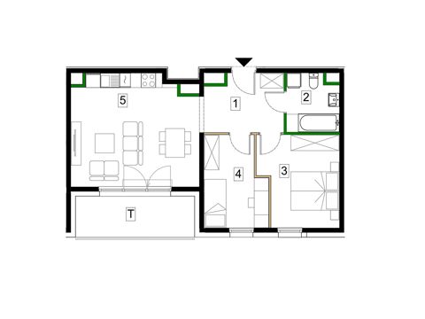 Plan 3 pok. 58m²