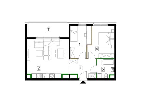 Plan 3 pok. 62m²