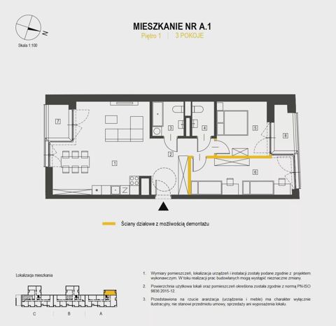 Plan 3 pok. 76m²