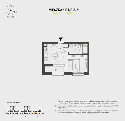 Plan 1 pok. 30m²