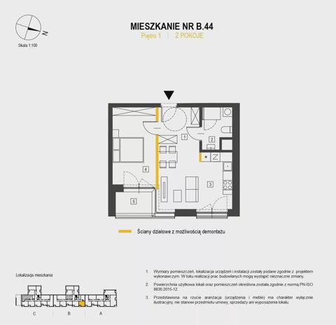 Plan 2 pok. 43m²