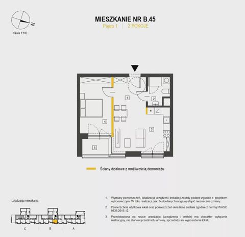 Plan 2 pok. 45m²