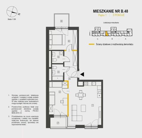 Plan 3 pok. 75m²