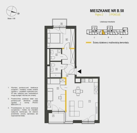 Plan 3 pok. 75m²