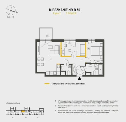 Plan 3 pok. 58m²