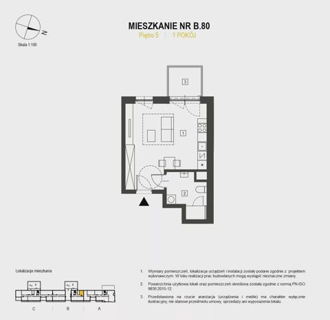 Plan 1 pok. 32m²
