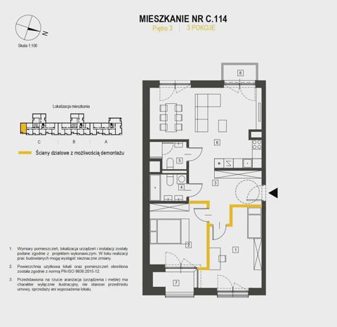 Plan 3 pok. 80m²