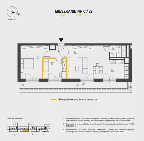 Plan 3 pok. 75m²