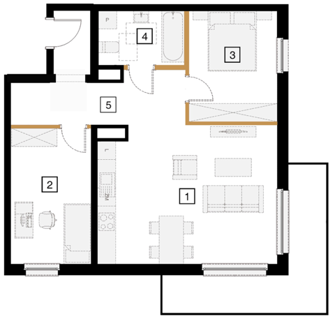 Plan 3 pok. 67m²