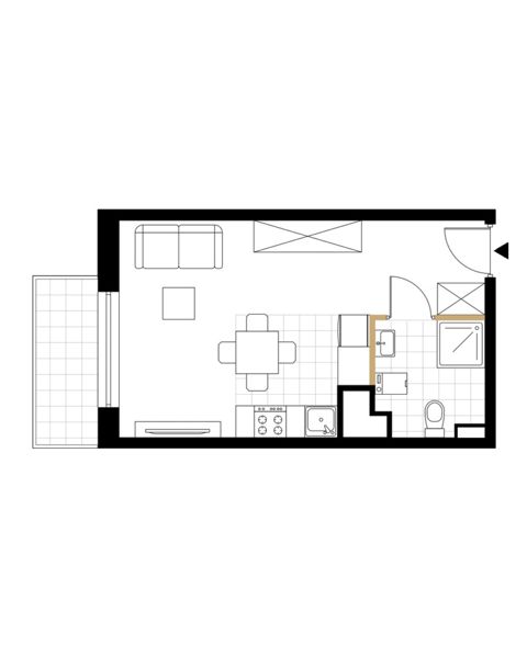 Plan 1 pok. 28m²