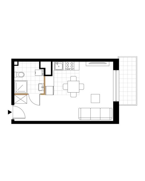 Plan 1 pok. 28m²