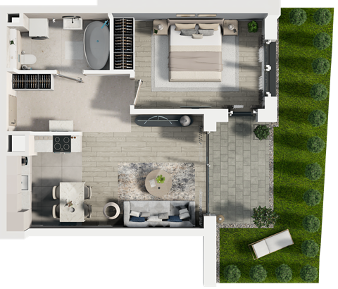 Plan 2 pok. 46m²