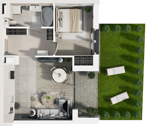 Plan 2 pok. 43m²