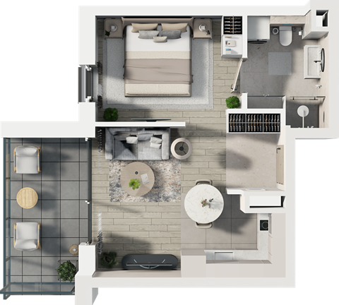 Plan 1 pok. 32m²