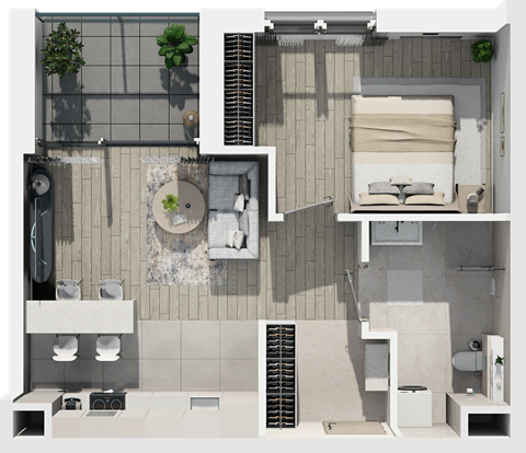 Plan 2 pok. 44m²
