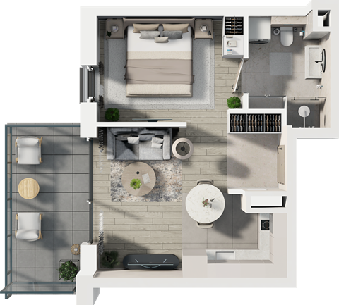 Plan 1 pok. 32m²