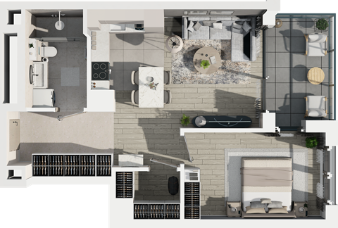 Plan 2 pok. 47m²