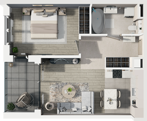 Plan 2 pok. 46m²