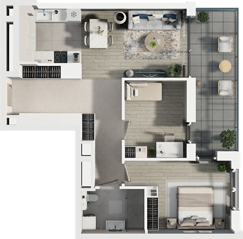 Plan 3 pok. 62m²
