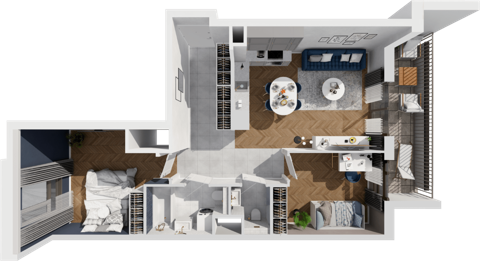 Plan 3 pok. 63m²