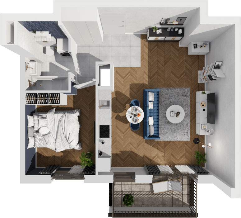 Plan 2 pok. 47m²