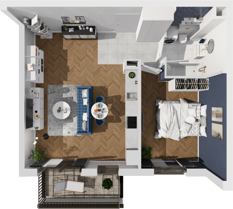 Plan 2 pok. 49m²