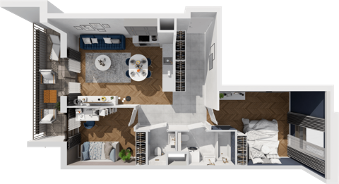Plan 3 pok. 64m²