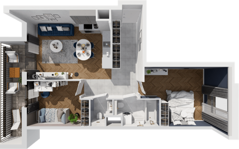 Plan 3 pok. 64m²
