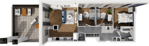 Plan 4 pok. 78m²