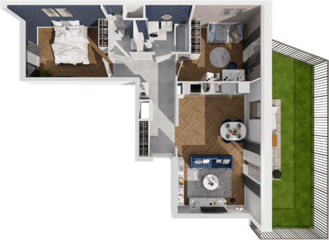 Plan 3 pok. 68m²