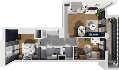 Plan 3 pok. 58m²