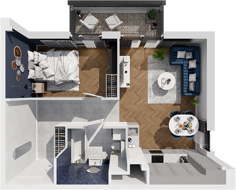 Plan 2 pok. 45m²