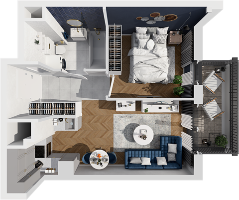 Plan 2 pok. 34m²