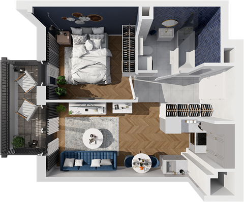 Plan 2 pok. 34m²