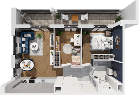 Plan 3 pok. 56m²