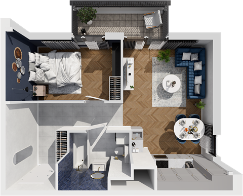 Plan 2 pok. 45m²