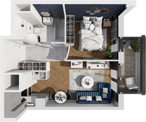 Plan 2 pok. 34m²