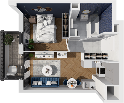 Plan 2 pok. 34m²