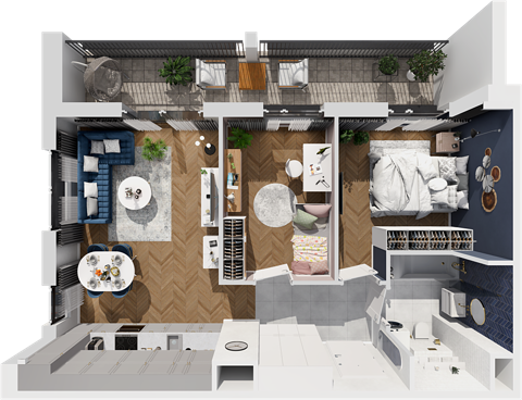 Plan 3 pok. 56m²