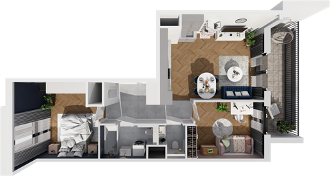 Plan 3 pok. 58m²