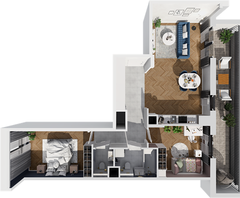 Plan 3 pok. 69m²