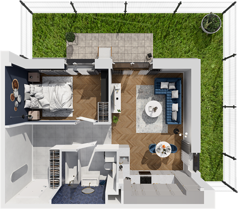 Plan 2 pok. 45m²