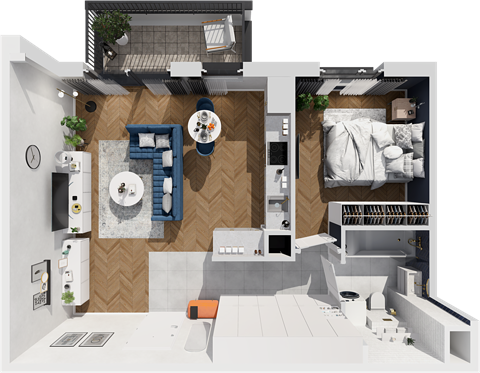 Plan 2 pok. 49m²