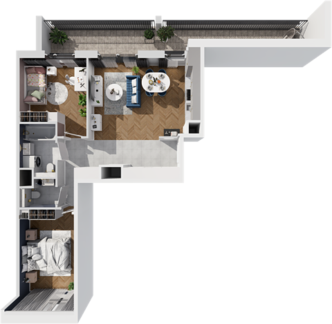 Plan 3 pok. 64m²