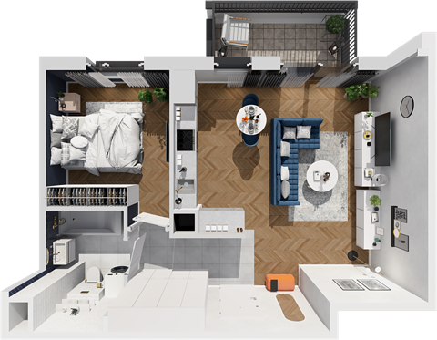 Plan 2 pok. 47m²