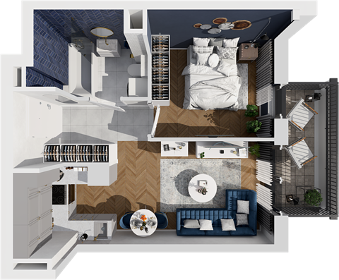 Plan 2 pok. 34m²