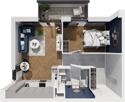 Plan 2 pok. 45m²