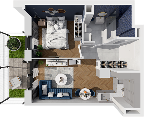 Plan 2 pok. 34m²
