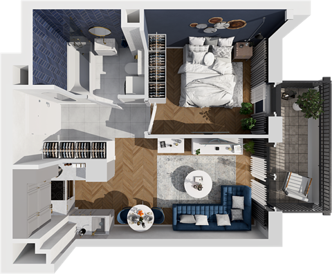 Plan 2 pok. 34m²